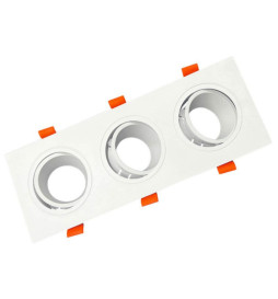 Anello Cornice BIANCO - TRIPLO - orientabile per GU10
