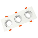 Hvitt ramme - TRIPLE - justerbar for GU10.