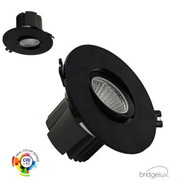 15W Circular LED Downlight - Adjustable - Black- CRI+92 - UGR13