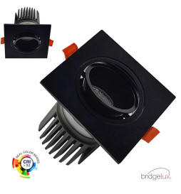 LED Downlight Firkantet - 15W - Justerbar -  SORT - CRI+92 - UGR13