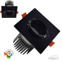 15W Square LED Downlight - Adjustable - BLACK - CRI+92 - UGR13