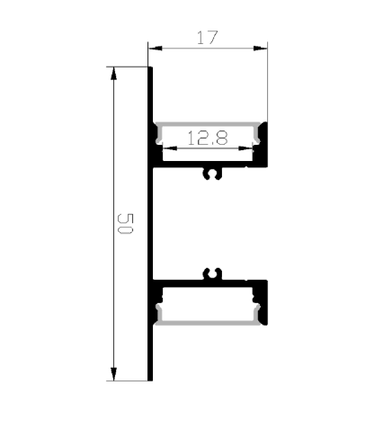 Aluminum Profile DOUBLE LIGHT  Model - 2 Meters
