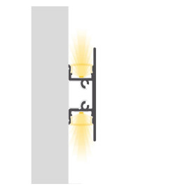 Profilé en aluminium modèle DOUBLE LUMIÈRE  - 2 mètres