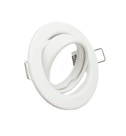 White Frame Round adjustable for LED MR16  GU10 - Ø84mm - Aluminium
