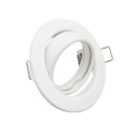 White Frame Round adjustable for LED MR16  GU10 - Ø84mm - Aluminium
