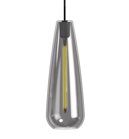 LED Filament Pendant Lamp - Smoked Glass - 4W - Amber