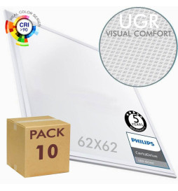 PACK 10 LED Panel 62x62 44W - Philips CertaDrive - UGR17 - - CRI+92