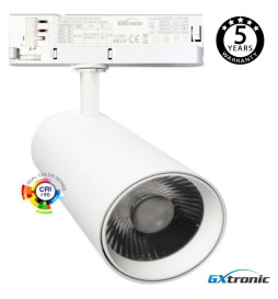 LED Tracklight  40W - 34W - FARUM - White-  3-PHASE Rails - CRI+92 - UGR13 - HIGH LUMEN 140Lm/W
