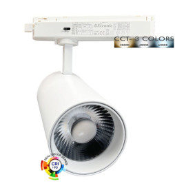 LED Spotlight 40W - 34W NEW MAYA White Single-Phase Rail - CCT - CRI+92 - UGR13 - HIGH LUMEN 140Lm/W