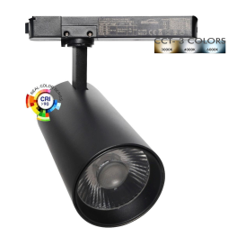 LED Spotlight 40W - 34W NEW MAYA Black Single-Phase Rail - CCT - CRI+92 - UGR13 - HIGH LUMEN