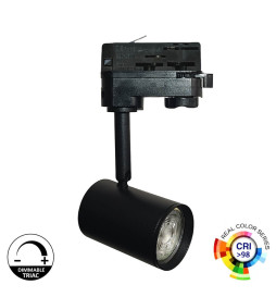 LED-skinnebelysning 8W Trefaset - SORT - Dæmpbar Triac - 24º - HØJT LUMEN 150Lm/W - CRI+98