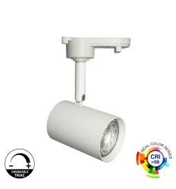 Proiettore a binario LED 8W Monofase - BIANCO - Dimmerabile Triac - 24º - ALTO LUMEN 150Lm/W - IRC+98