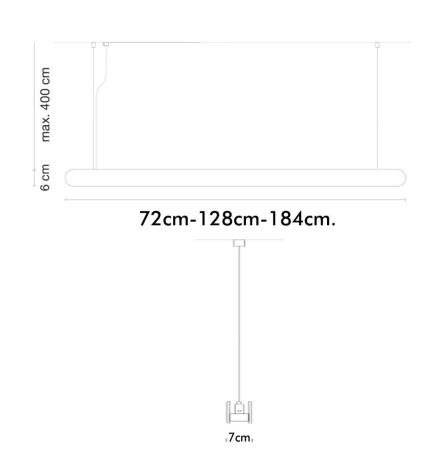 Lineær lampe LED - anheng - MUTE - 72cm - 128cm - 184cm - IP54