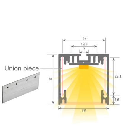 Plafoniera LED lineare - MONACO DI BAVIERA MINIARGENTO - 0.5m - 1m - 1.5m - 2m - IP54