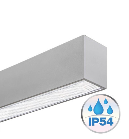 Plafoniera LED lineare - MONACO DI BAVIERA MINIARGENTO - 0.5m - 1m - 1.5m - 2m - IP54