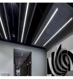 Luminária Linear LED - embutida - MOSCOU MINI PRETO - 0,5m - 1m - 1,5m - 2m - IP54