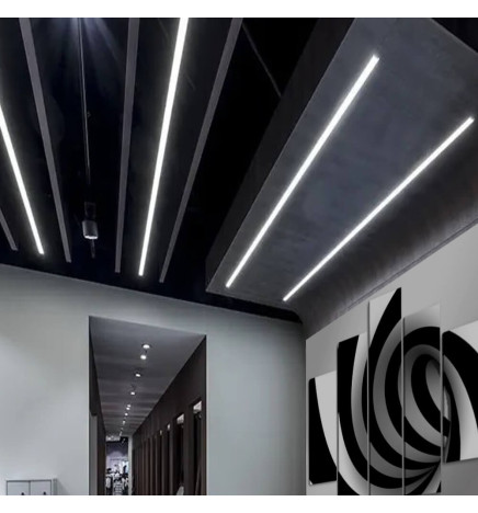 LED Linear luminaire - Recessed -  MOSCOW MINI BLACK - 0.5m - 1m - 1.5m - 2m - IP54