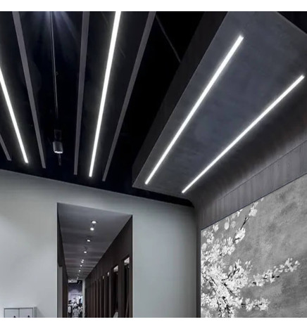 Luminaire Linéaire LED - encastré - MOSCOU MINI ARGENT - 0,5m - 1m - 1,5m - 2m - IP54