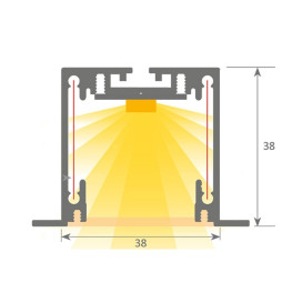 Luminaire Linéaire LED - encastré - MOSCOU MINI ARGENT - 0,5m - 1m - 1,5m - 2m - IP54