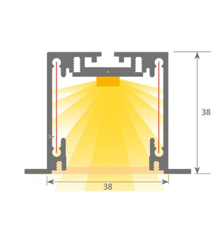 Luminaire Linéaire LED - encastré - MOSCOU MINI ARGENT - 0,5m - 1m - 1,5m - 2m - IP54