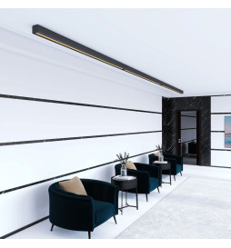 Lineare LED - Deckenaufbauleuchte - ANTONIUS Schwarz - 0,5 m - 1m - 1,5m - 2m