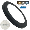 Plafón Circular Negro MOSS 18W Lámpara Empotrable Ajustable - CCT
