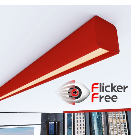 Linear LED Batten - ANTHONY tomato red- 0.5m - 1m - 1.5m - 2m