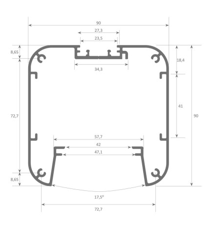Linearlampe Pendelleuchte LED - ANTONIUS Patinagrün - 0,5 m - 1m - 1,5m - 2m