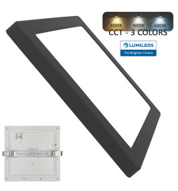 Luz de teto preta quadrada de 18 W ajustável MOSS - CCT