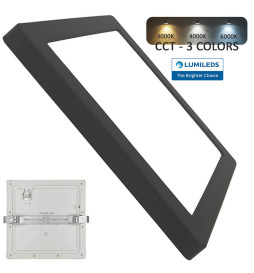 MOSS svart firkantet taklampe 24W justerbar downlight - CCT