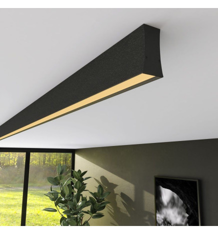Lineær lampe - overfladeloft - LOLA sort - 0,5 m - 1m - 1,5m - 2m