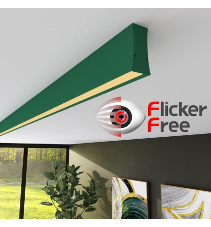 Lineare LED - Deckenaufbauleuchte - LOLA Patinagrün - 0,5 m - 1m - 1,5m - 2m