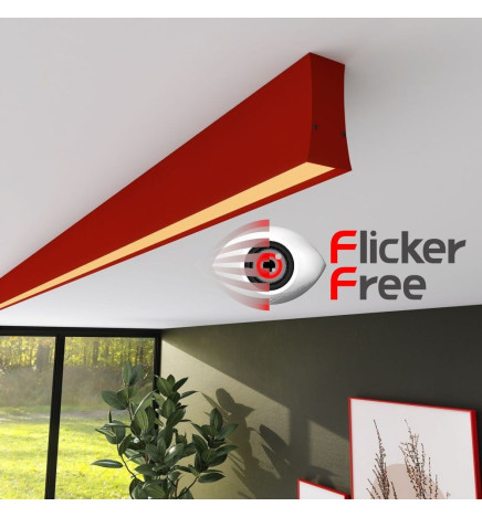 Linear LED Batten - LOLA tomato red- 0.5m - 1m - 1.5m - 2m