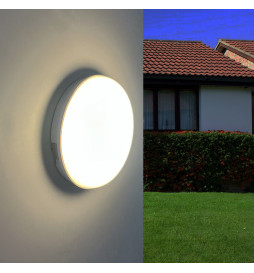 12W PURELIGHT Plafoniera circolare per interni ed esterni IP65 Bianco
