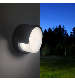 Wandleuchte kreisförmig schwarz 15W Outdoor IP65 - ESTOCOLMO - CCT wählbare Farbe
