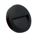 LED Wall Light - Slim - 3W - Black Circular - Surface - Indoor Outdoor - IP65