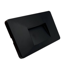 LED Wall Light - Slim - 3W - Black Rectangular - Surface - Indoor Outdoor - IP65