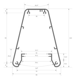 Lampada lineare Sospensione LED - CARMEN Giallo pastello- 0.5m - 1m - 1.5m - 2m