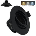 LED Downlight 7W - Sort Cirkulær - Justerbart Spotlys - UGR19 - CCT Valgbar Farve