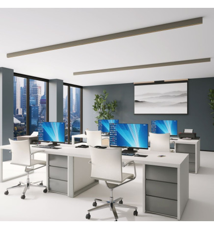 Lineare LED - Deckenaufbauleuchte - RICHARD steingrau- 0,5 m - 1m - 1,5m - 2m