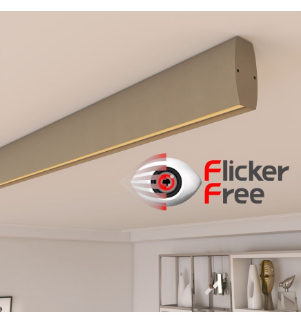 Lineare LED - Deckenaufbauleuchte - RICHARD steingrau- 0,5 m - 1m - 1,5m - 2m