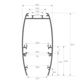 Lineær lampe LED - vedhæng - RICHARD Grøn - 0,5 m - 1m - 1,5m - 2m