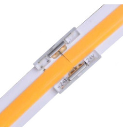 Conector Transparente para unión tiras LED COB + SMD - 10mm - IP20