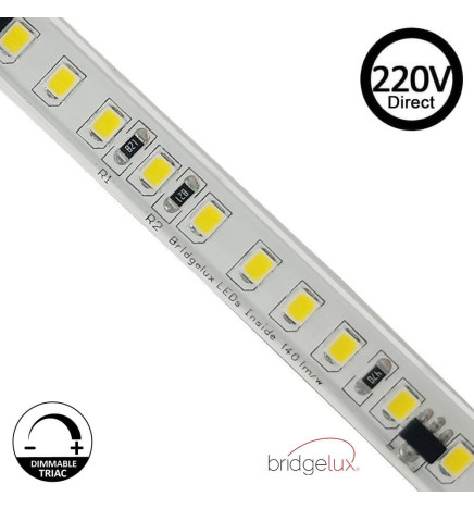 Striscia LED 220V | 140xLED/m | 20m | SMD2835 | 2566Lm/M| 19W/M | IP67 | Tagliare ogni 10cm