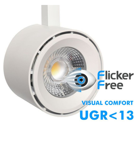 LED Tracklight 36W - 42W ODENSE White PHILIPS Driver 3-PHASE Rails - CRI+97