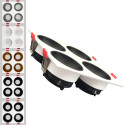 Aro Empotrable triple Basculante cuádruple OCULUS Blanco para Bombillas GU10
