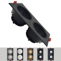 Double Adjustable Recessed Frame OCULUS Black for GU10 Bulbs