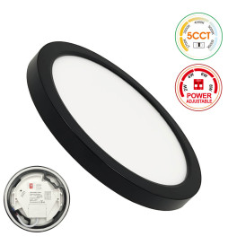 ▷ BONN CCT Ø125mm Schwarze Rund Deckenleuchte - Verstellbares Downlight