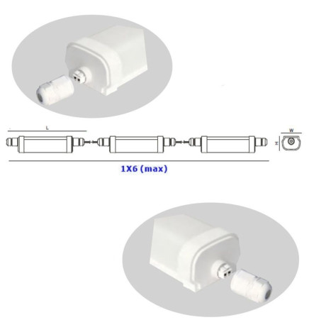 Réglette Étanche LED 30W - GLOWLUXE - Interconnectable - 120cm - IP65
