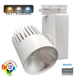 ▷ Foco Carril Monofásico UPPSALA 40W CRI+98 | Philips Certa Drive | 3CCT